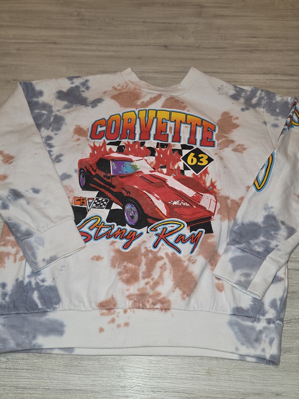 Chemistry Tie Dye Chevy Corvette Crew Neck Sweatshirt Adult Size Large C7